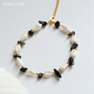 Original Shell Bracelet with Natural Stone Handmade